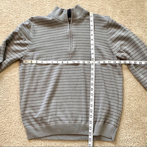 VAN HEUSEN Studio 1/4 Zip Striped Sweater—SZ. Med - Picture 10 of 12